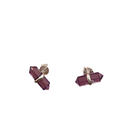 Luci Studs - Amethyst Gemstone Silver