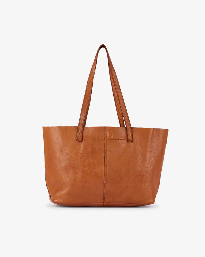 Beholder Leather Akasha Saddle Tan Tote Bag