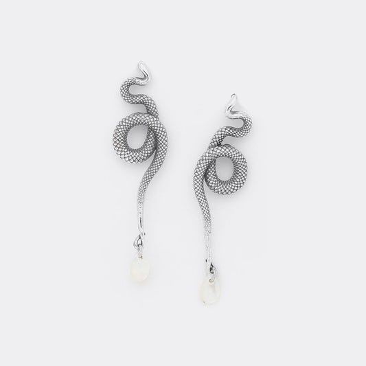 Ori Tao - Venin Snake Earrings Silver