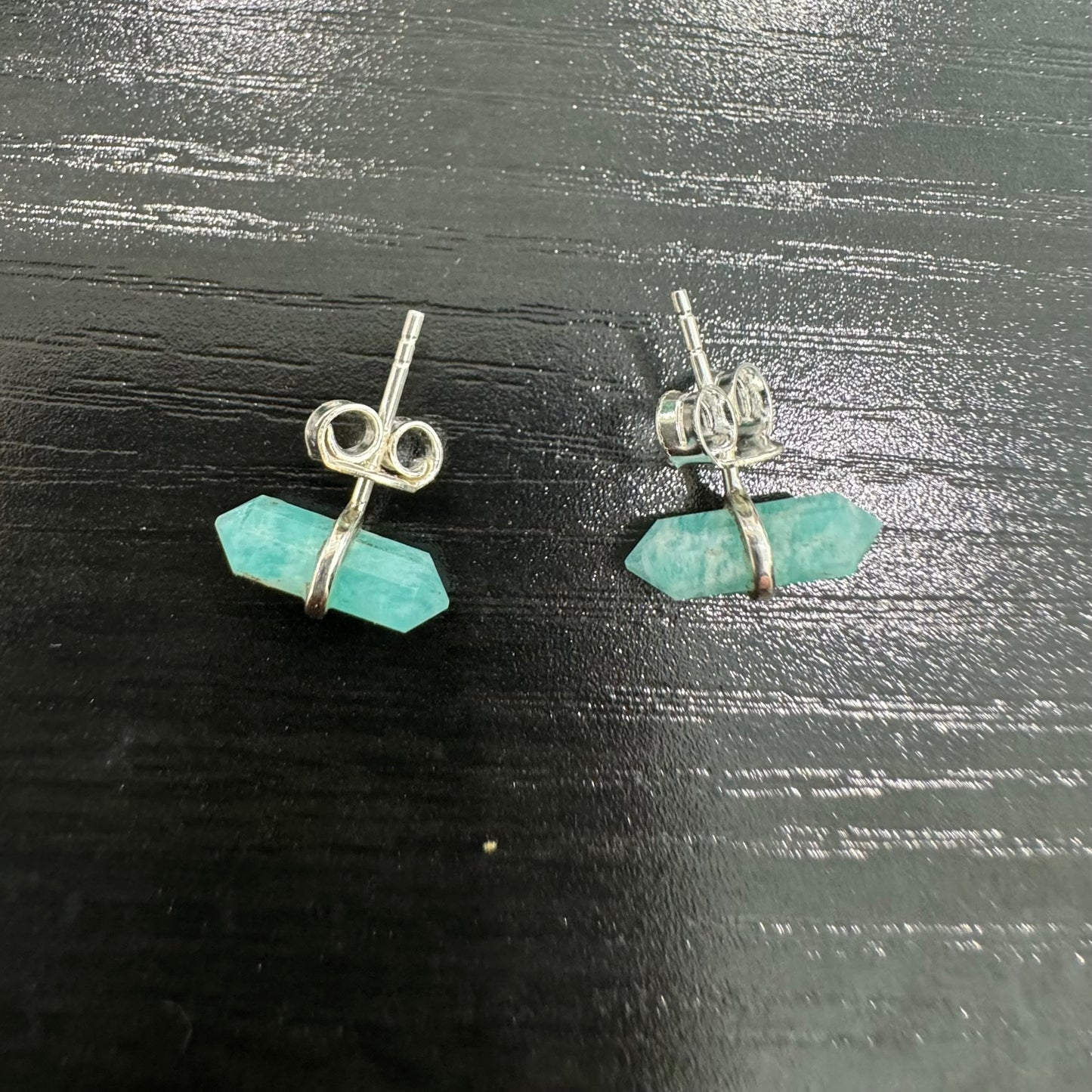 Luci Studs - Amazonite Gemstone Silver