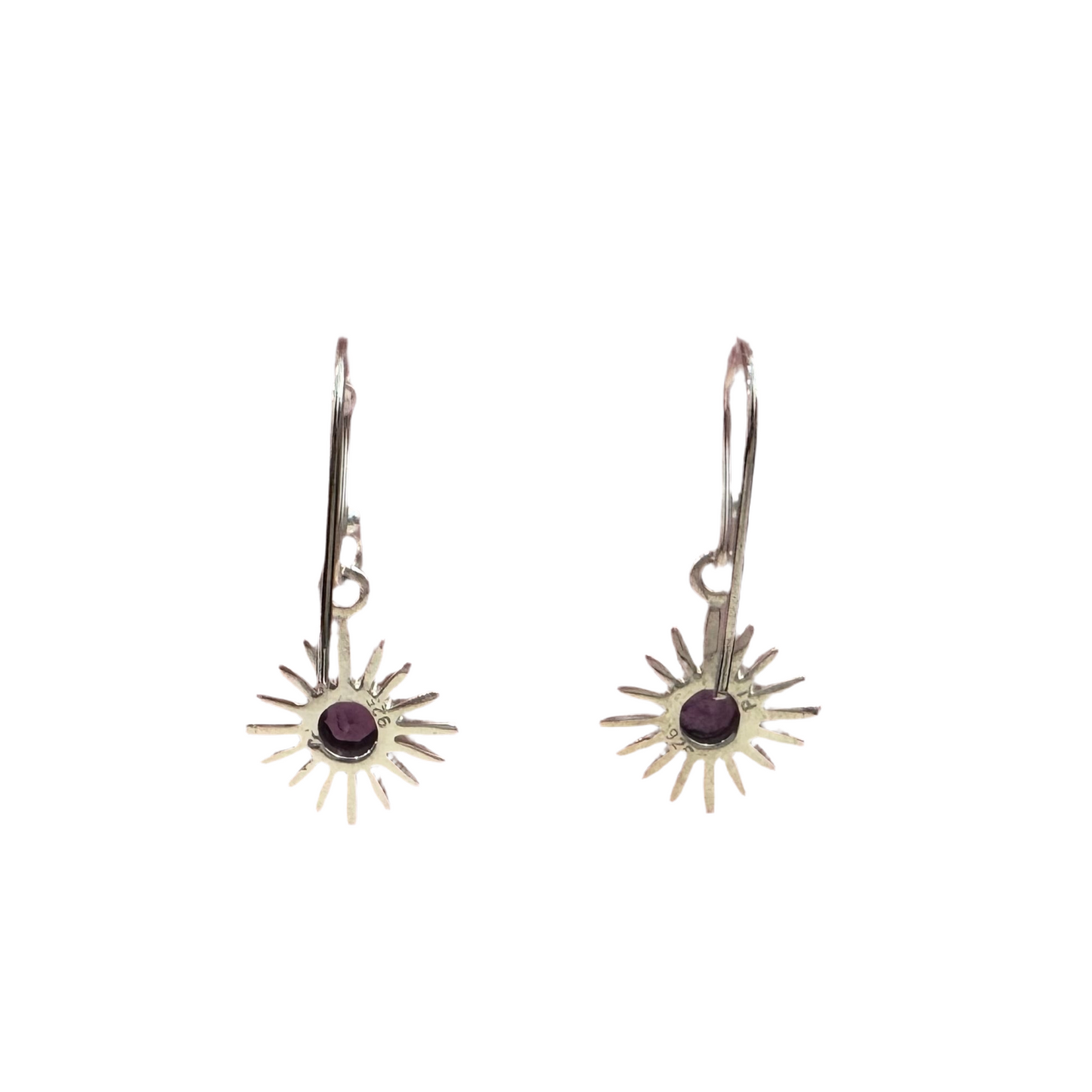 Starlight Drop Earrings - Amethyst Gemstone Silver