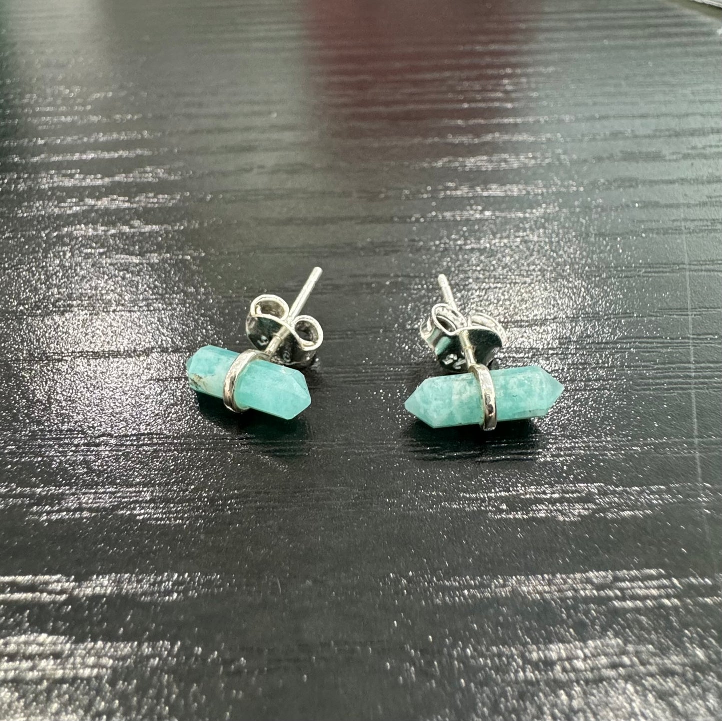 Luci Studs - Amazonite Gemstone Silver