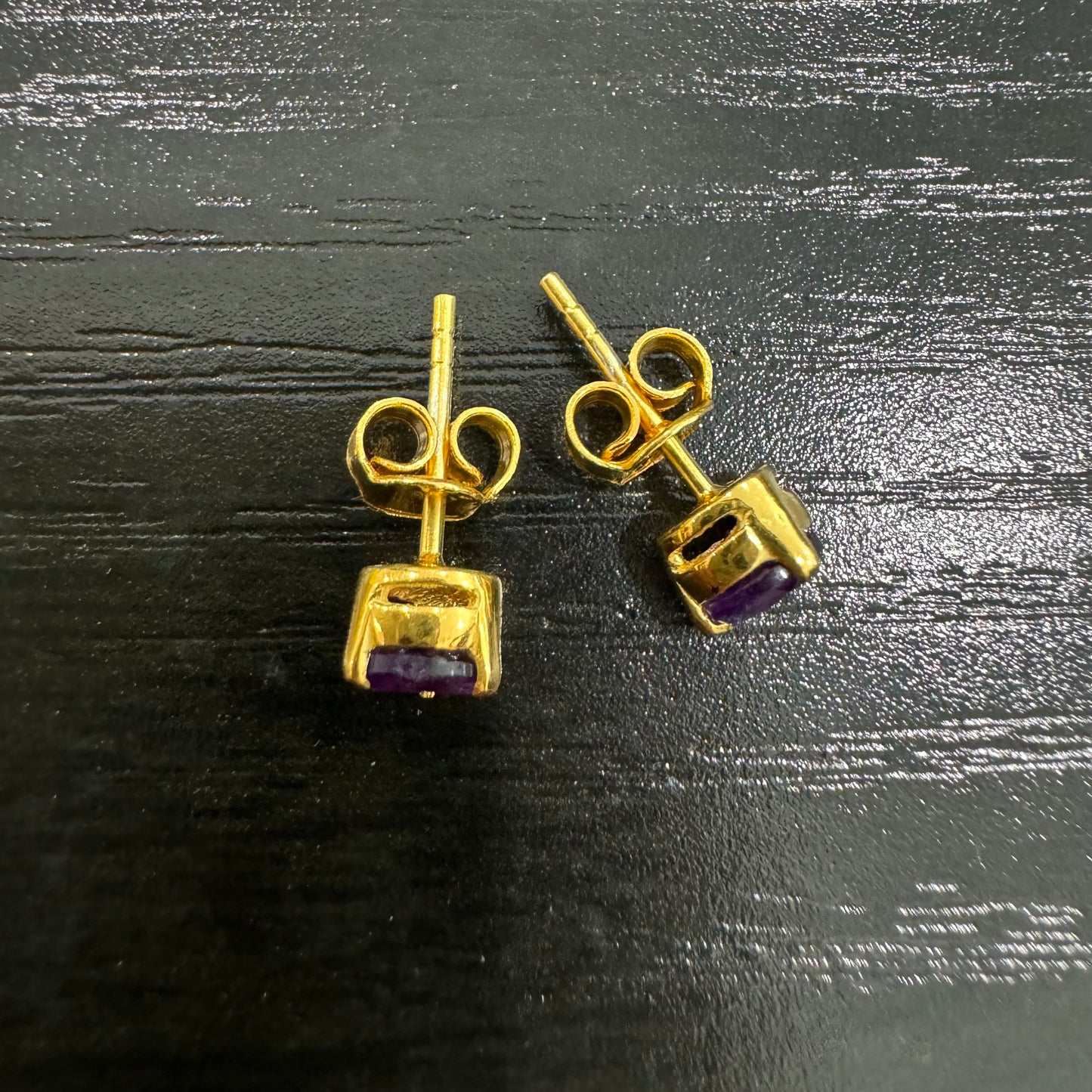 Aria Studs - Amethyst Gemstone Gold