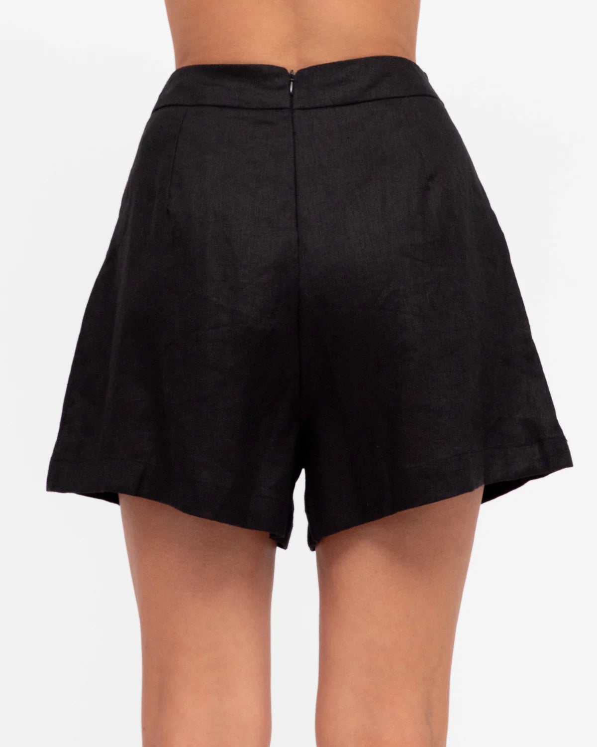 Hot Property Black Linen Shorts