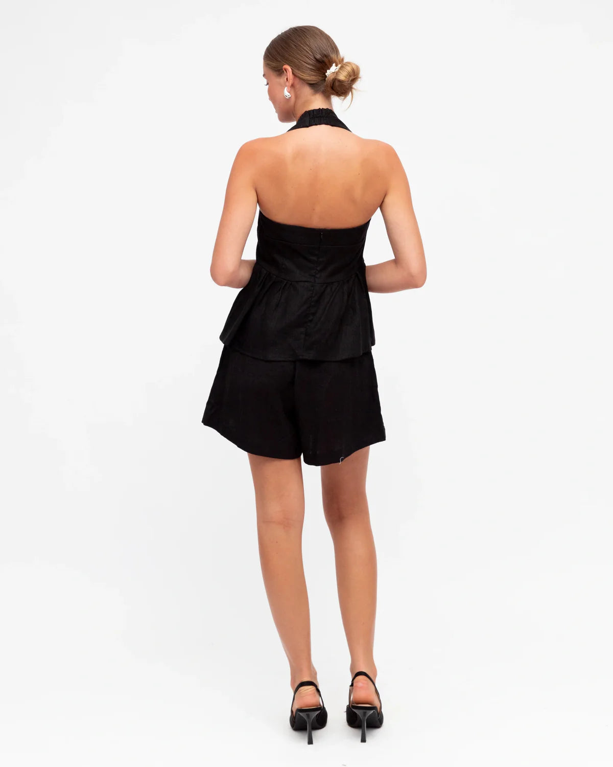 Hot Property Black Linen Shorts